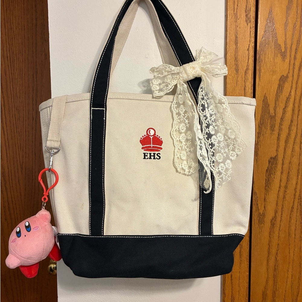 Elegant Black and Cream Tote Bag